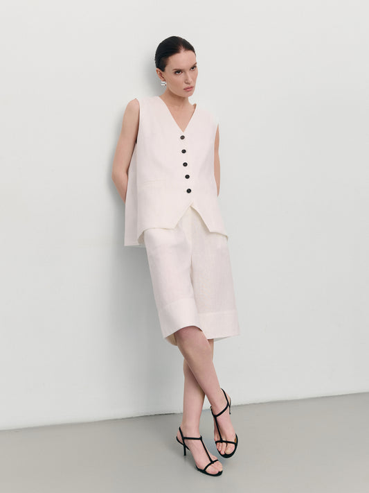 Linen vest and shorts