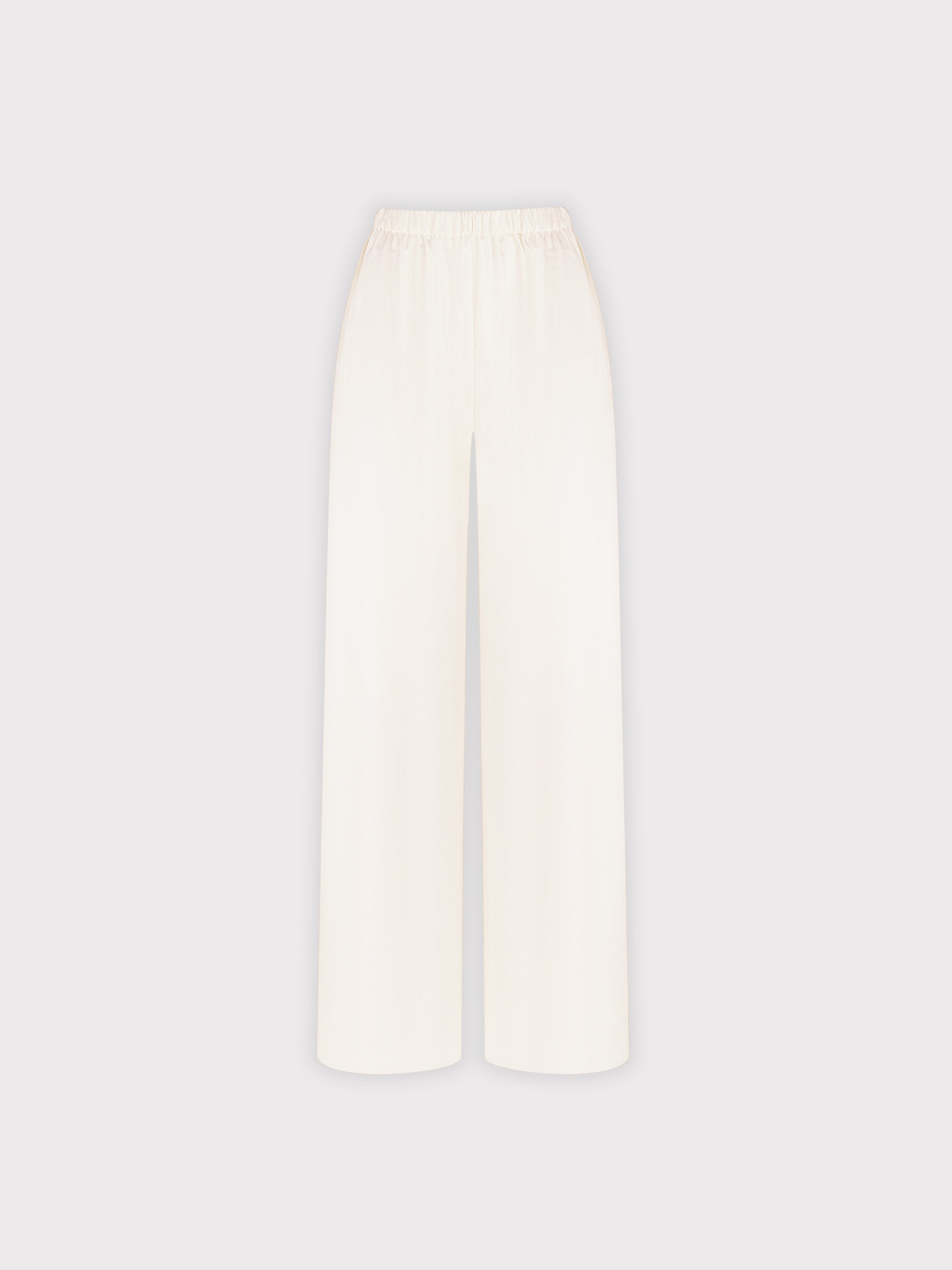 White silk trousers 